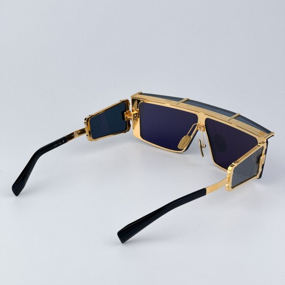 Balmain WONDER BOY-III BPS-127A Women BRAND NEW Sunglasses Titanium Gold Shield - Picture 5 of 14
